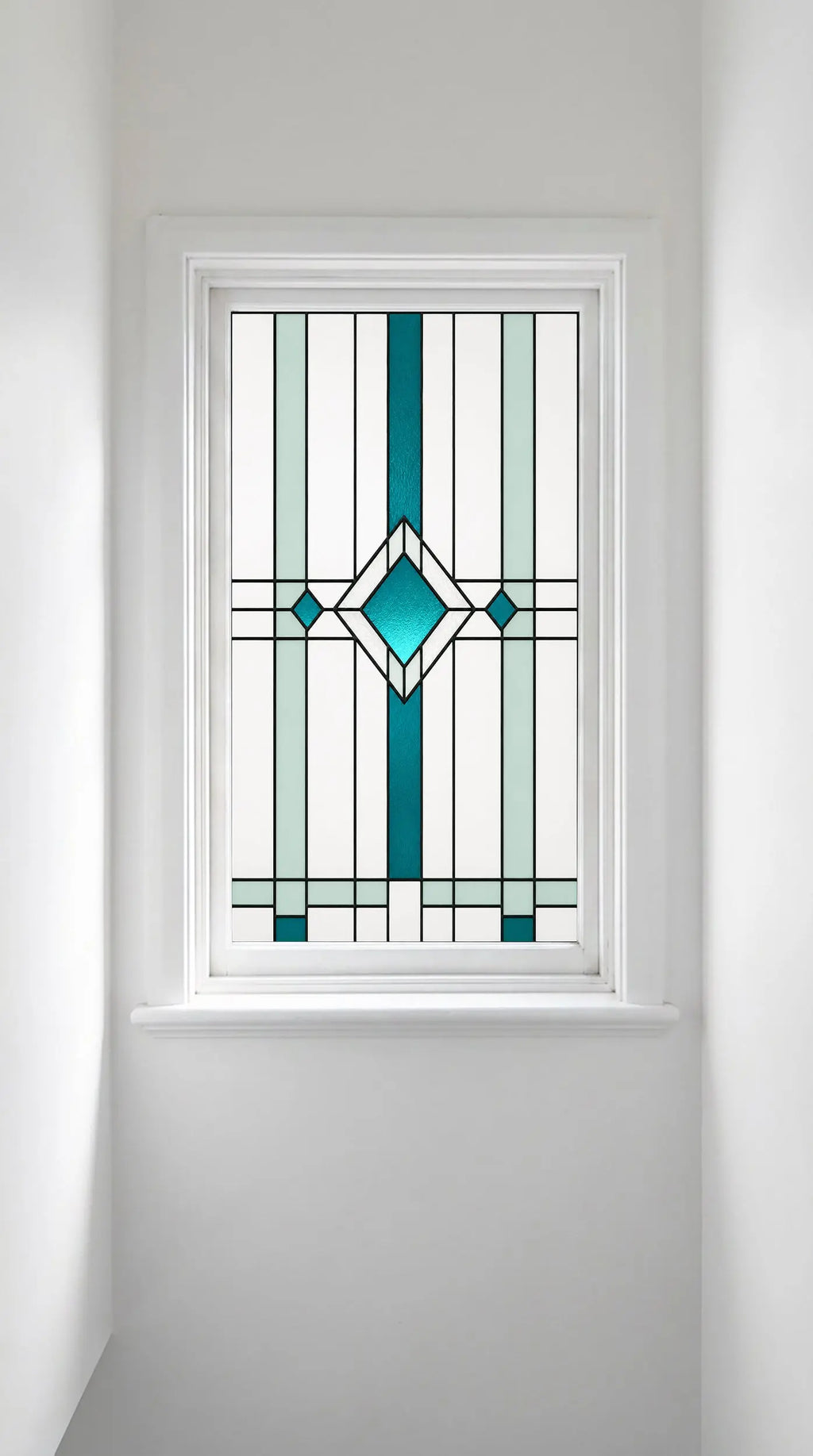 Art Deco Geometric Window Film – Stained Glass Privacy Design