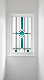 Art Deco Geometric Window Film – Stained Glass Privacy Design