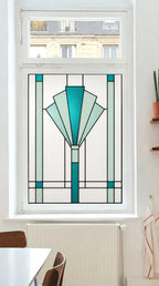 Art Deco Stained Glass Window Film – Geometric Privacy Window Film