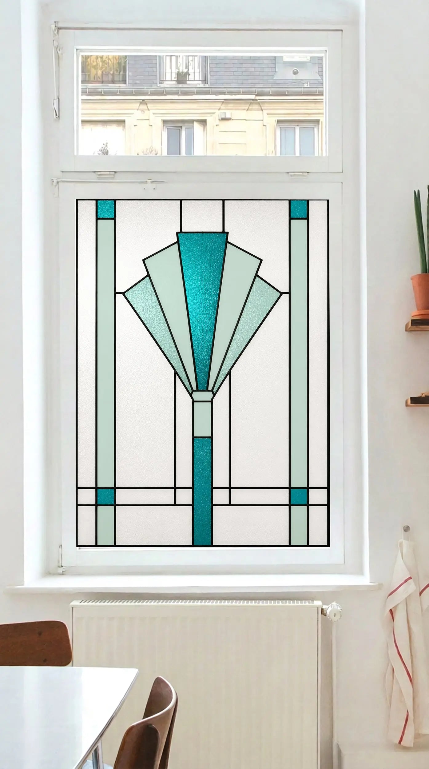Art Deco Stained Glass Window Film – Geometric Privacy Window Film