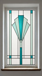 Art Deco Stained Glass Window Film – Geometric Privacy Window Film