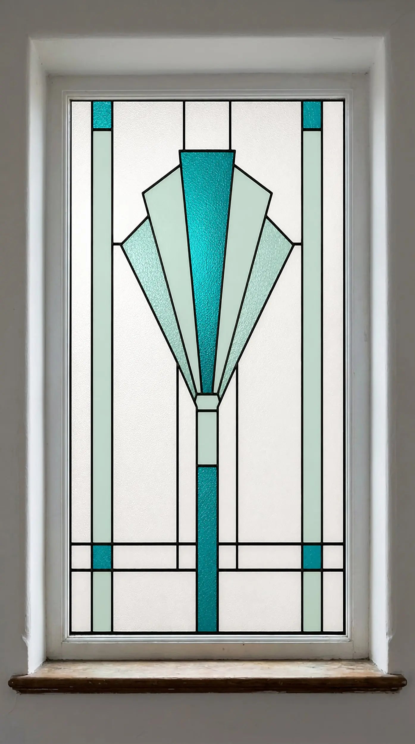 Art Deco Stained Glass Window Film – Geometric Privacy Window Film