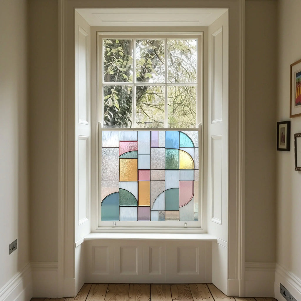 Stained Glass Window Film | Privacy Window Film | Modern Geometric