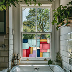Stained Glass Window Film,  Mid Century Geometric