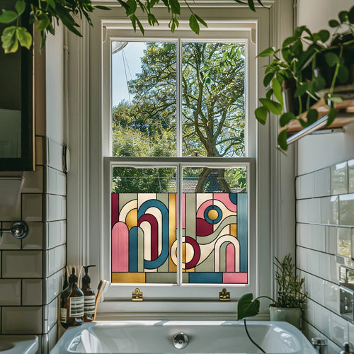 Abstract Stained Glass Window Film