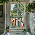 Geometric Stained Glass Window Film