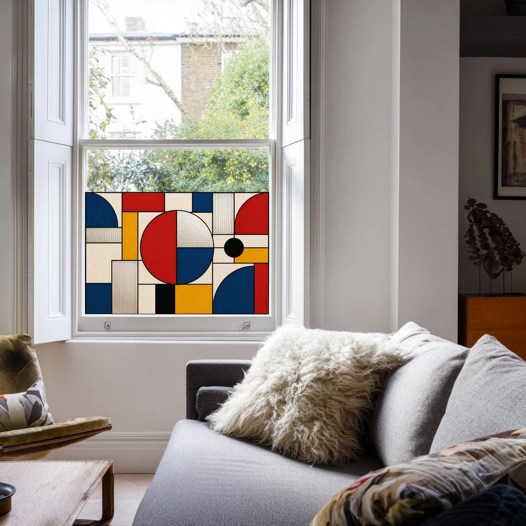 Privacy Window Film – Geometric Stained Glass Window Film
