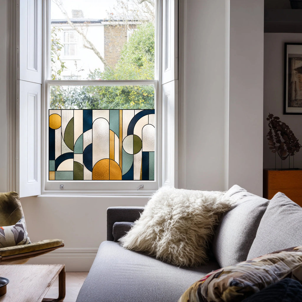 Modern Geometric Stained Glass Window Film